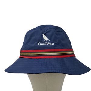 Duckster Men's Quail West Bucket Hat Blue Striped Vintage Made USA